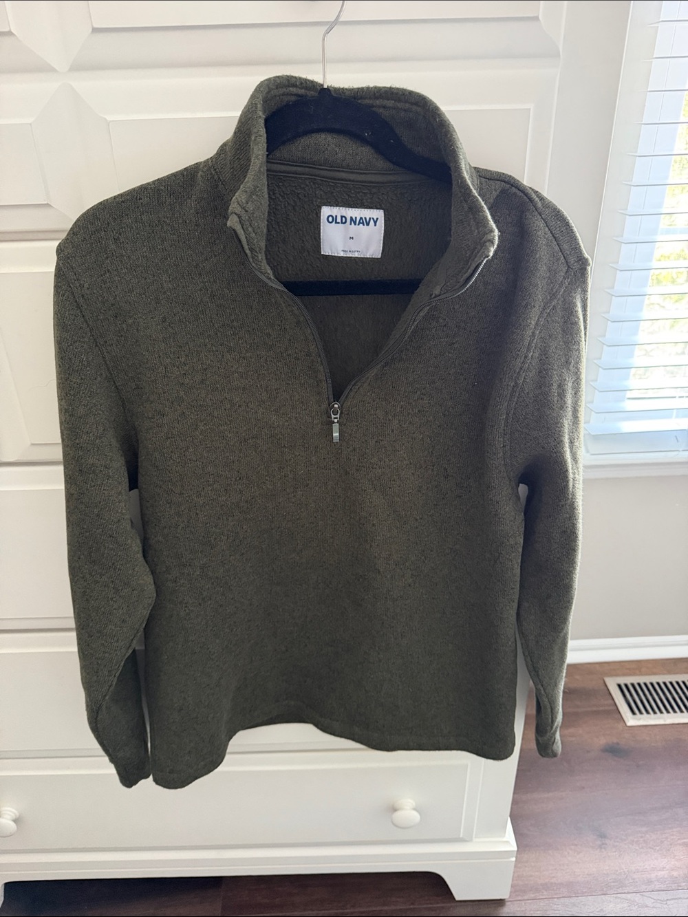 Old Navy Men's Olive Green Half-Zip Sweater - Picture 1 of 3